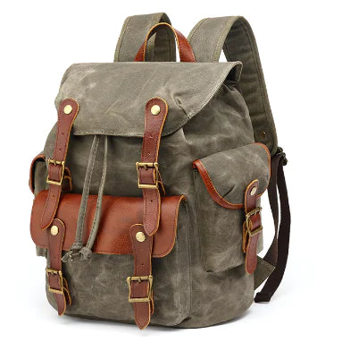 Retro Waterproof Oil Wax Canvas Camping Bag