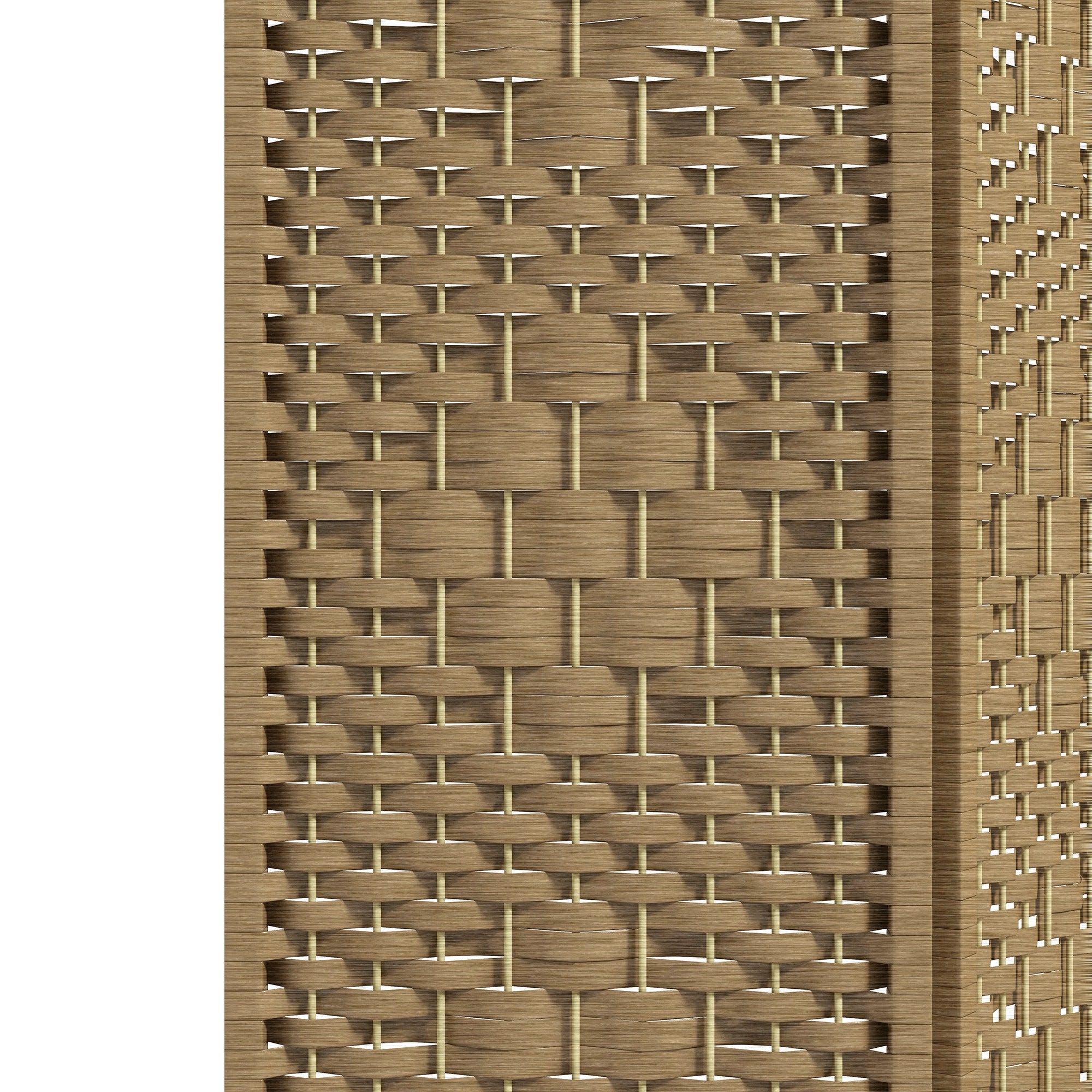 4 Panel Folding Room Divider Portable Privacy Screen Wave Fiber Room Partition for Home Office Natural