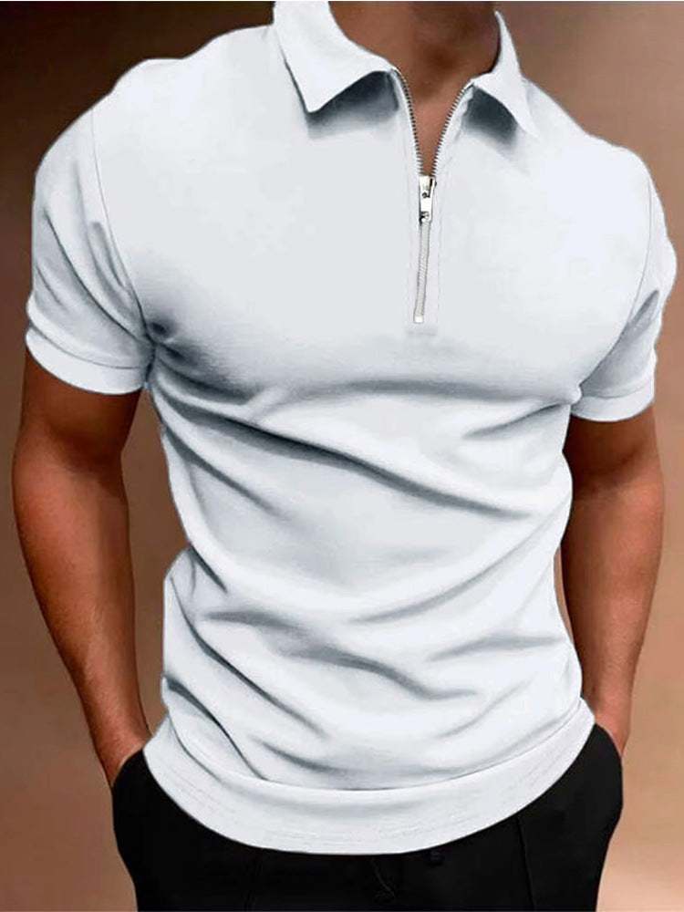 Men's Polo Solid Color Polo Collar T-shirt