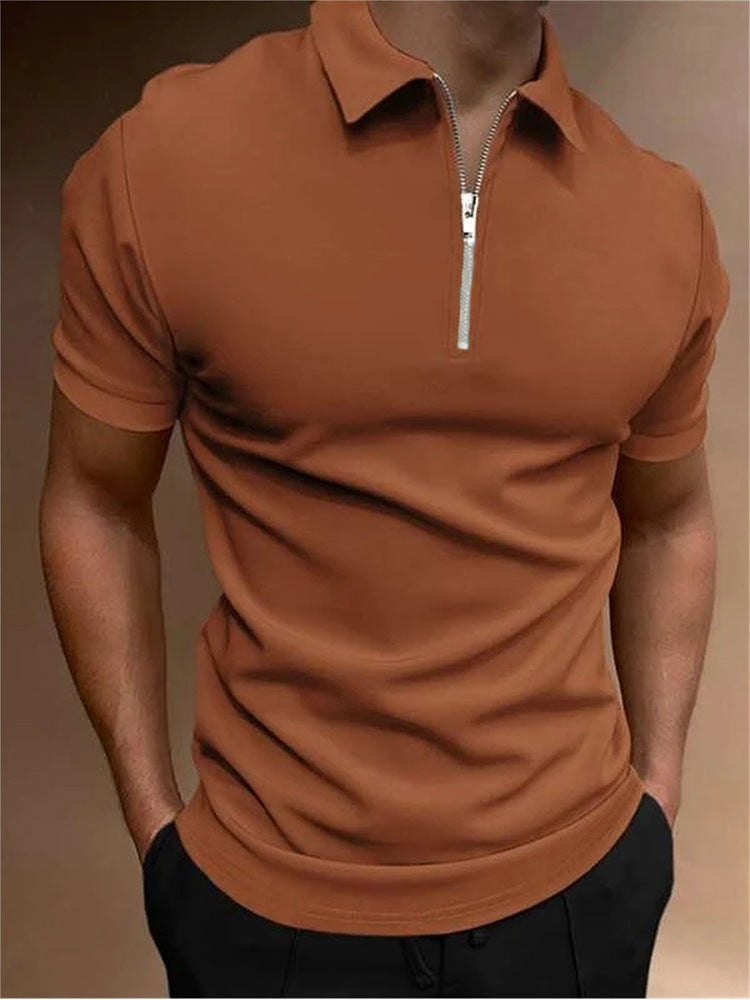 Men's Polo Solid Color Polo Collar T-shirt