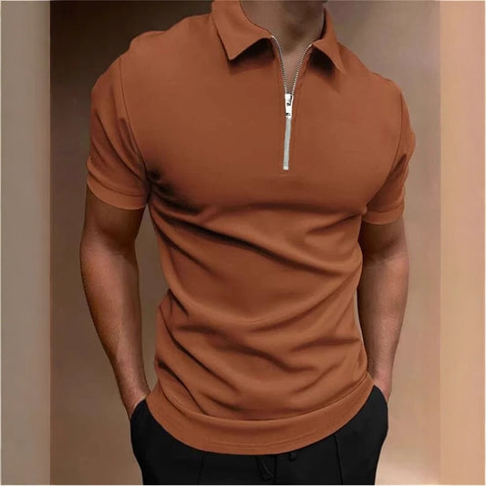 Men's Polo Solid Color Polo Collar T-shirt