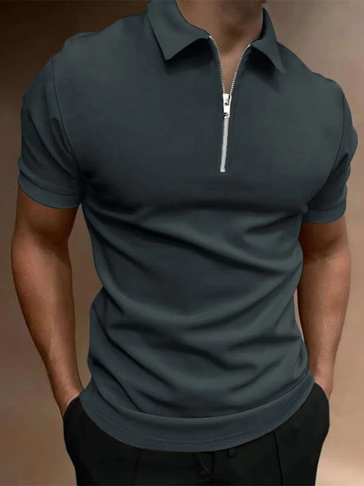 Men's Polo Solid Color Polo Collar T-shirt
