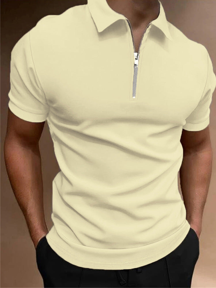 Men's Polo Solid Color Polo Collar T-shirt