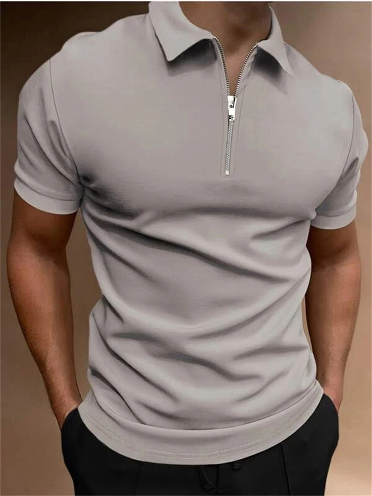 Men's Polo Solid Color Polo Collar T-shirt