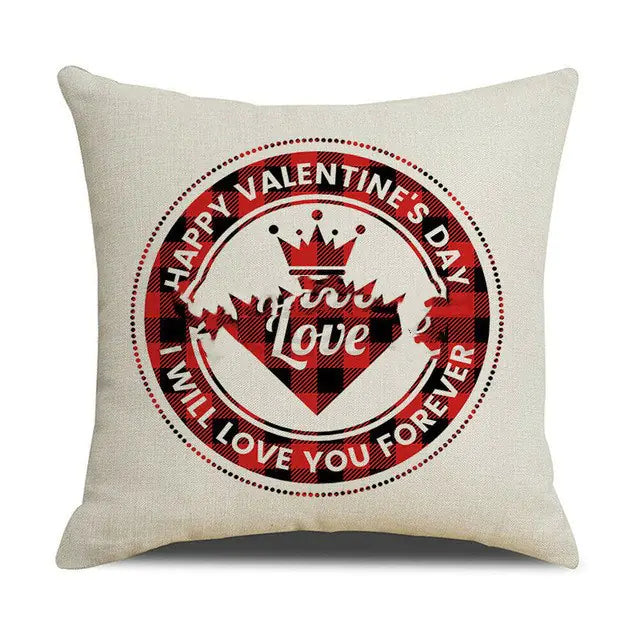 Valentine's Day Red Pillowcase Cushion Cover (1 Count)