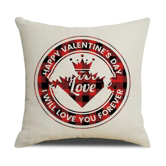 Valentine's Day Red Pillowcase Cushion Cover (1 Count)