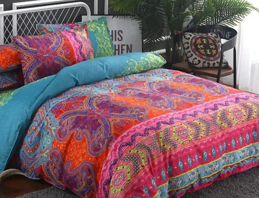 3-Piece Boho Bedding Set with Duvet Cover & Pillowcases