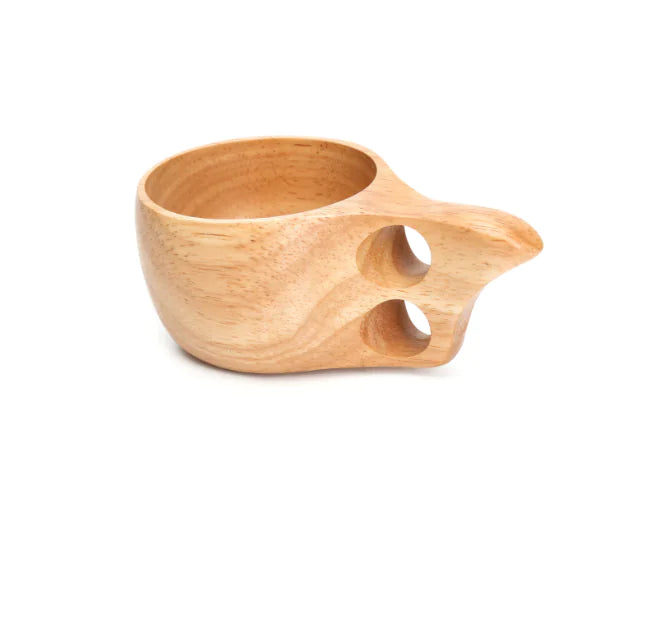 Rubberwood Coffee Cups and Milk Mugs - Double Handle
