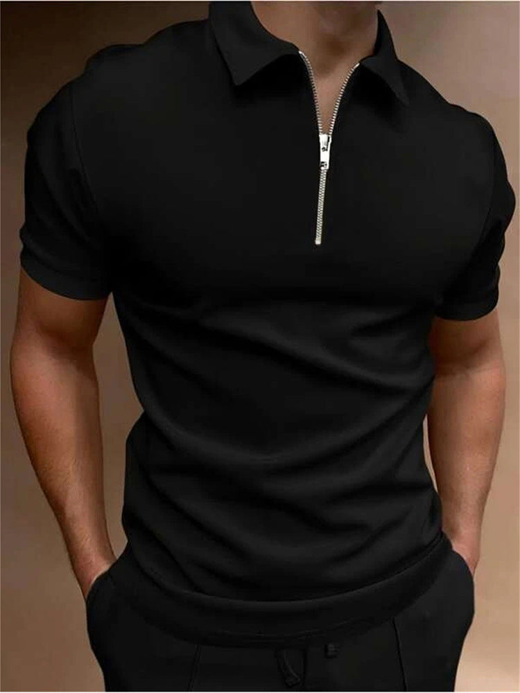 Men's Polo Solid Color Polo Collar T-shirt