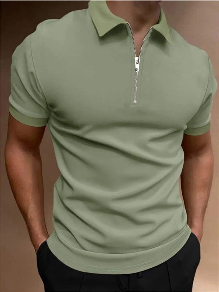 Men's Polo Solid Color Polo Collar T-shirt