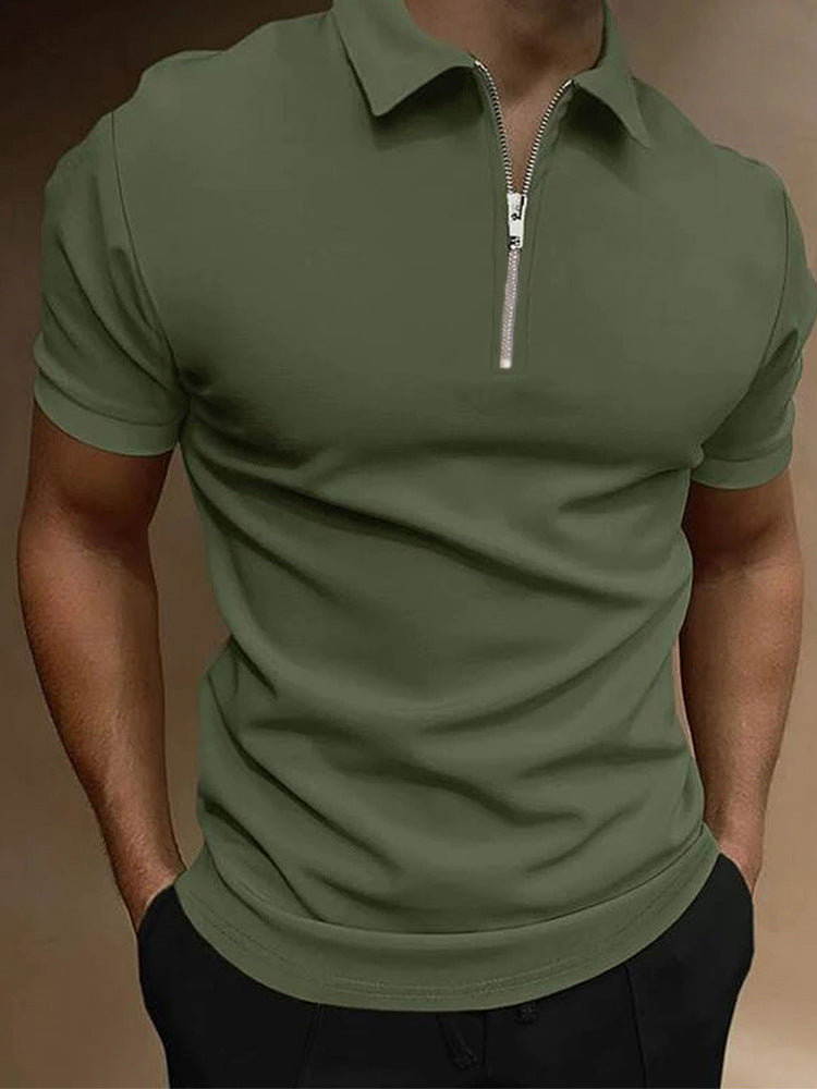 Men's Polo Solid Color Polo Collar T-shirt