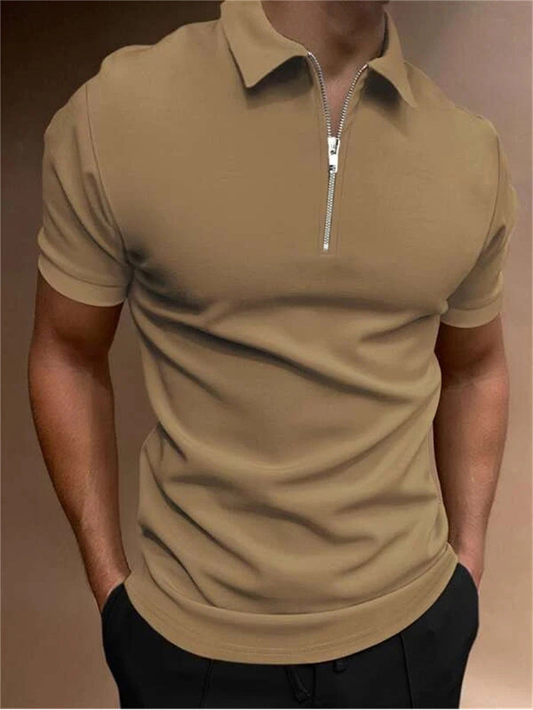 Men's Polo Solid Color Polo Collar T-shirt