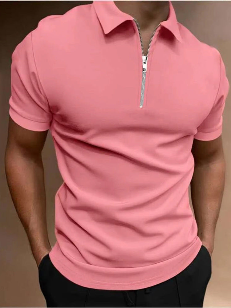 Men's Polo Solid Color Polo Collar T-shirt