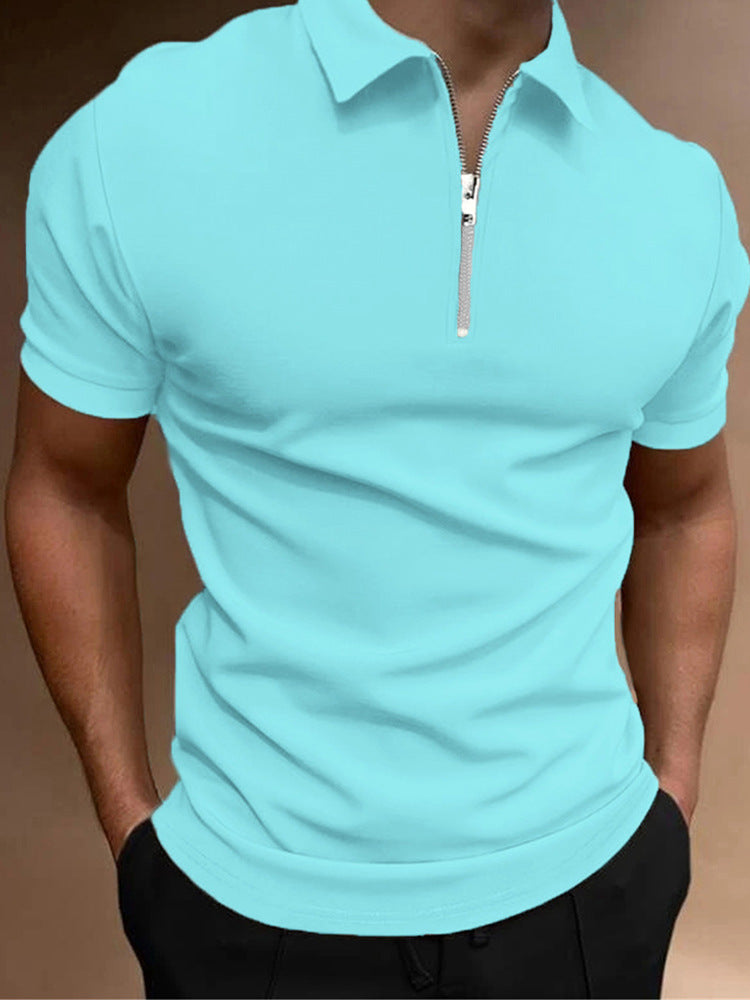 Men's Polo Solid Color Polo Collar T-shirt
