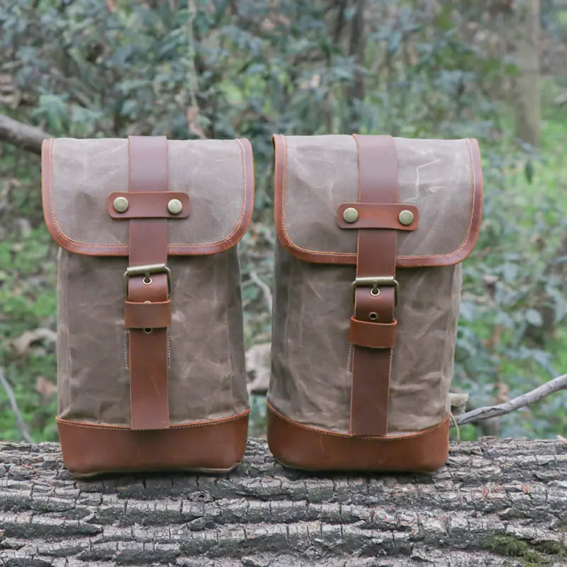 Retro Waterproof Oil Wax Canvas Camping Bag