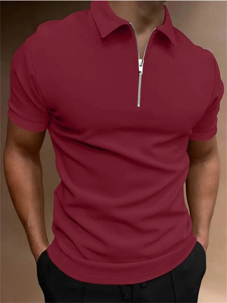 Men's Polo Solid Color Polo Collar T-shirt