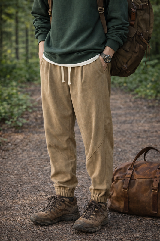 Men's Plus Size Drawstring Ankle Pants