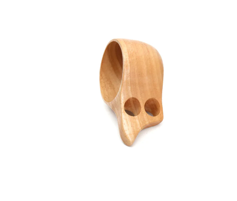 Rubberwood Coffee Cups and Milk Mugs - Double Handle