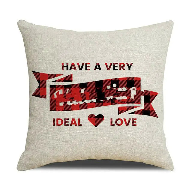 Valentine's Day Red Pillowcase Cushion Cover (1 Count)