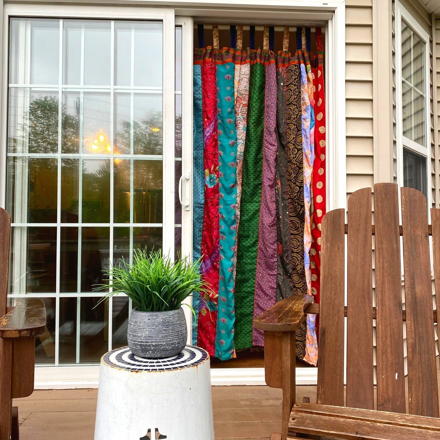 Rainbow Oasis Drapes – Upcycled Boho Curtains