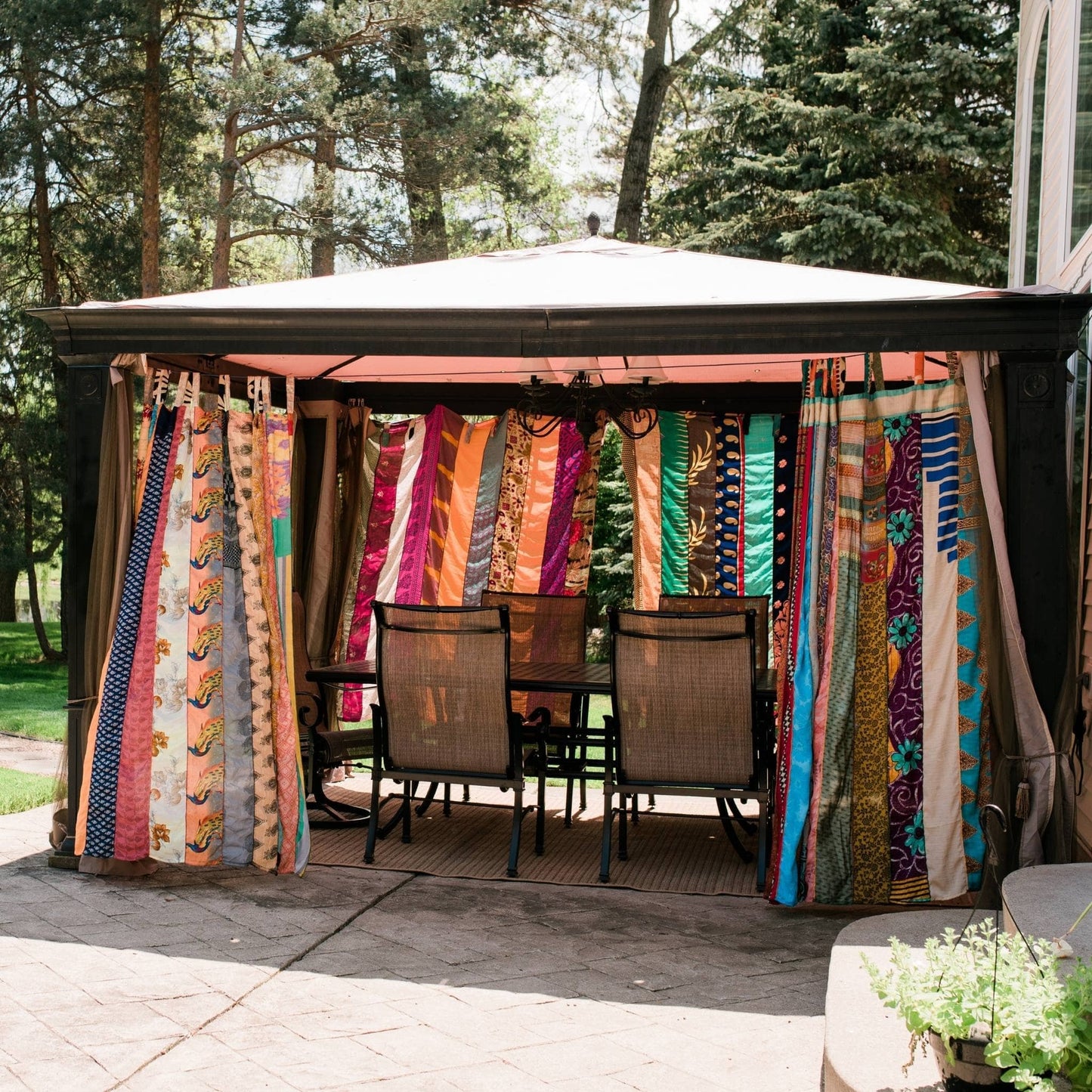 Rainbow Oasis Drapes – Upcycled Boho Curtains