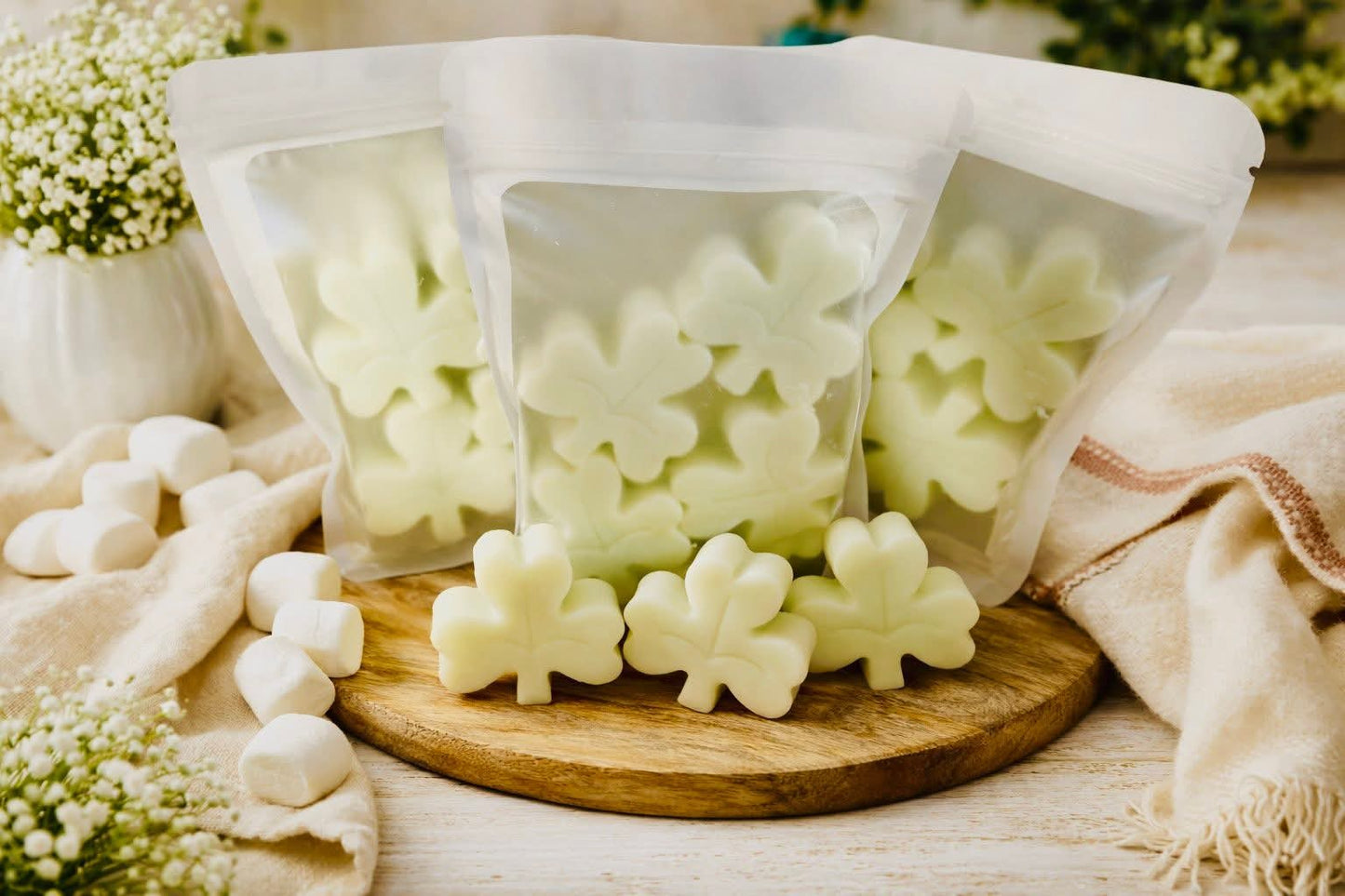 ☘️ Shamrock Wax Melts – Marshmallow & Cashmere ☘️