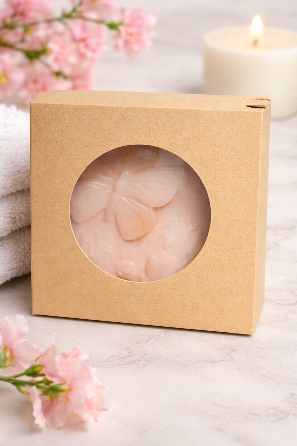 🍯🌾 Oatmeal Milk & Honey – Mini Square Flower Soap (2 oz)