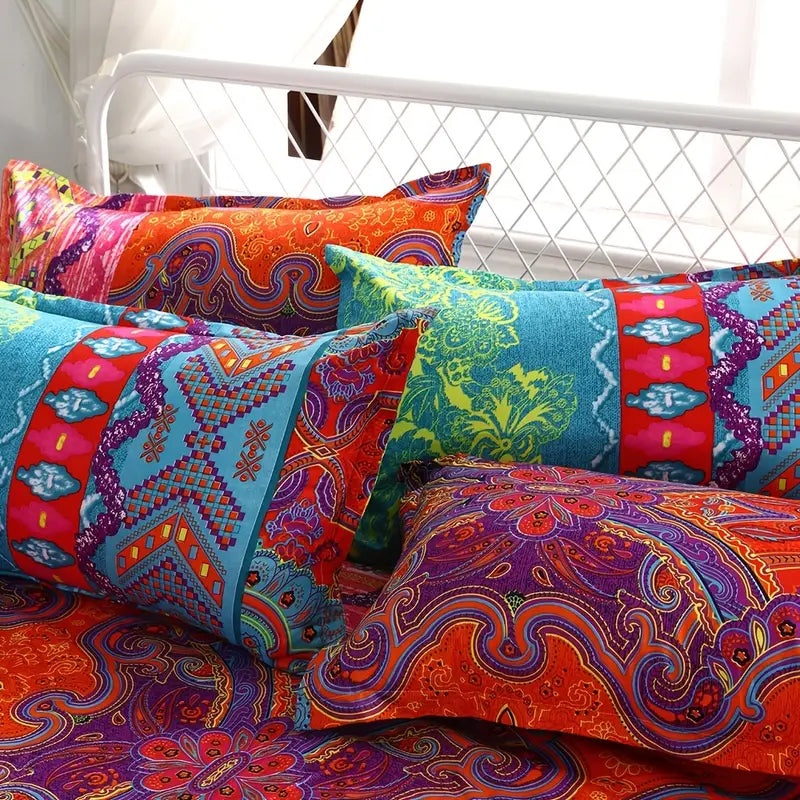 3-Piece Boho Bedding Set with Duvet Cover & Pillowcases