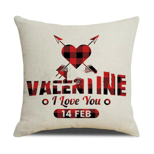 Valentine's Day Red Pillowcase Cushion Cover (1 Count)